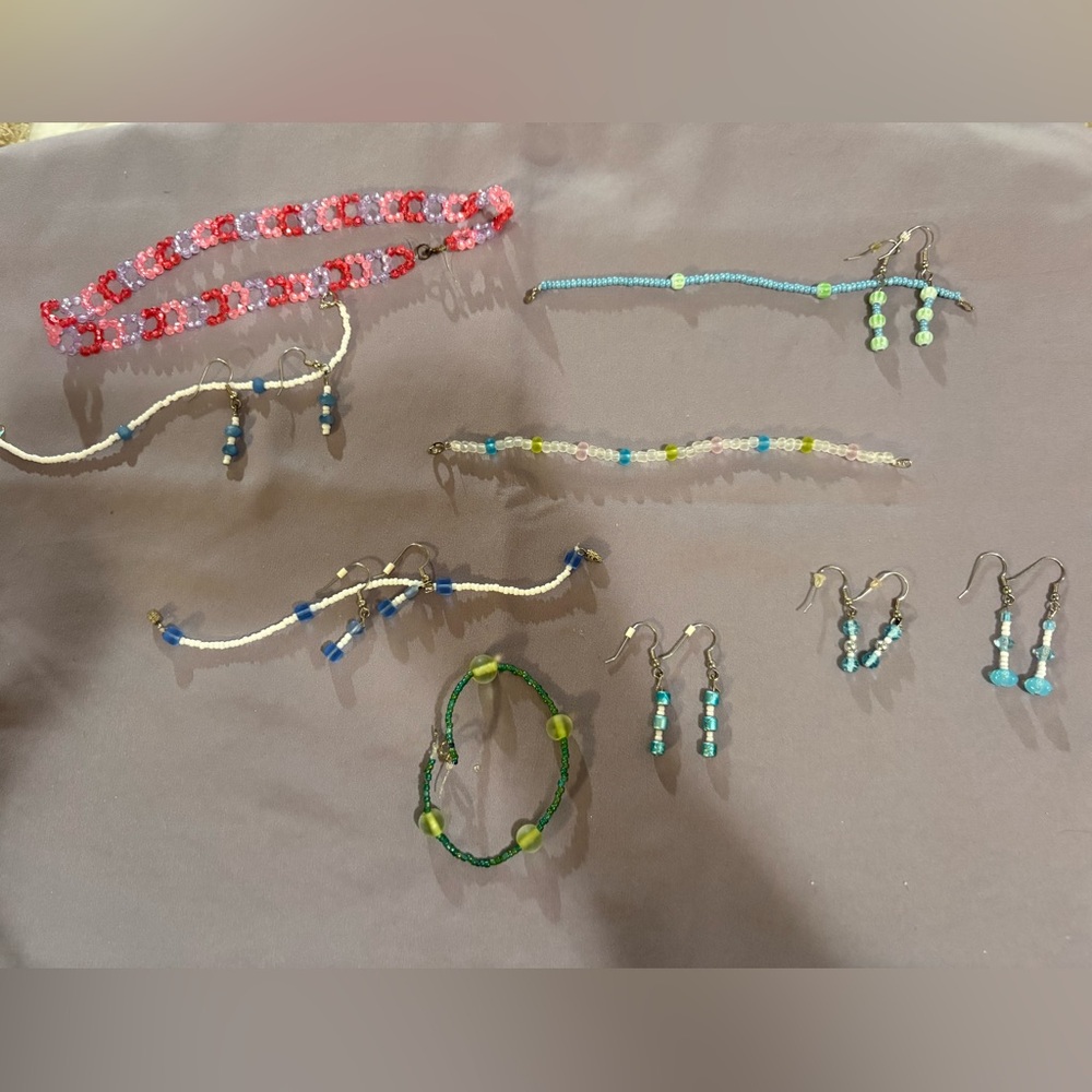 Bundle of handmade beaded jewelry